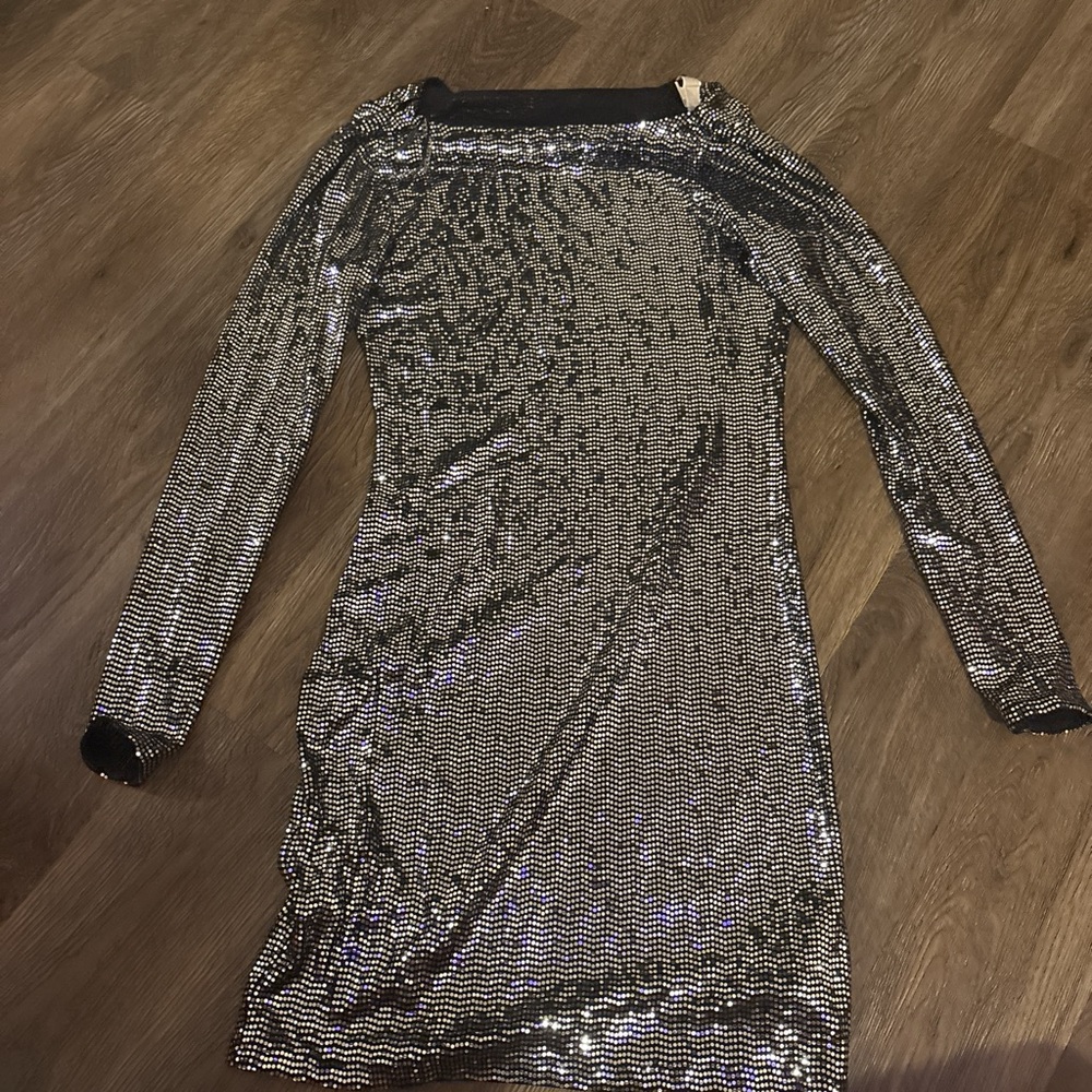 Michael Kors Silver Long Sleeve Dress
